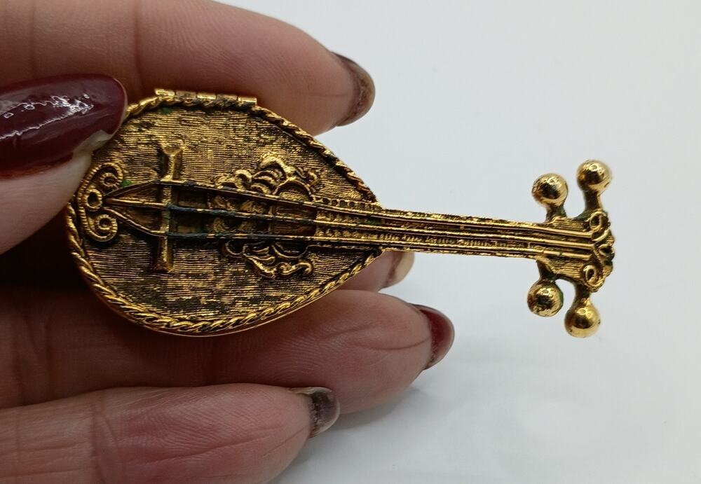 Vintage Avon Violin Trinket Box – Repurposed Solid Cologne Container